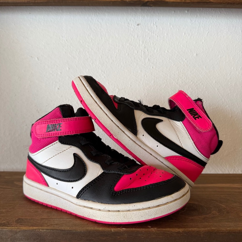 Nike Court Borough Mid 2 Kids Size 13.5C Sneakers Hyper Pink Black HV0935-100